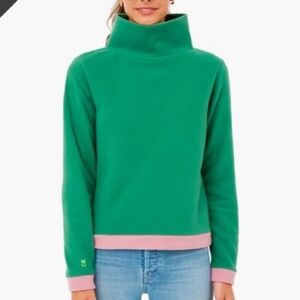 Tuckernuck Dudley Stephens Jaguar Green/Pink Colorblock Park Slope Sweatshirt S